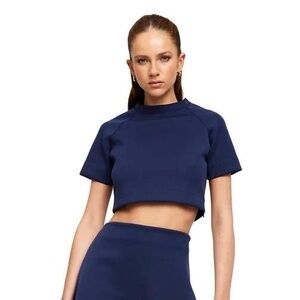 Lioness Stone Cold Crop Top Oxford Blue XXS Sporty Rashguard Surf Beach